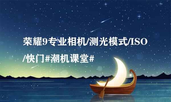 荣耀9专业相机/测光模式/ISO/快门#潮机课堂#