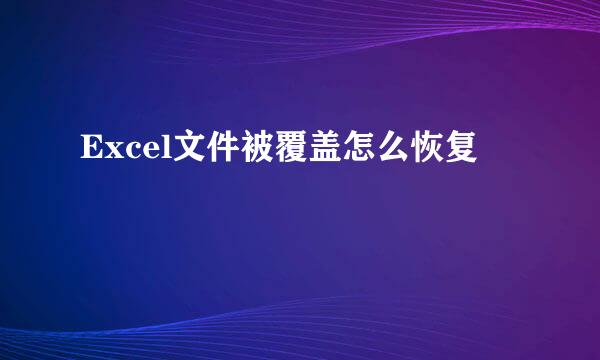 Excel文件被覆盖怎么恢复