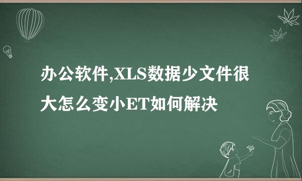办公软件,XLS数据少文件很大怎么变小ET如何解决