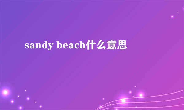 sandy beach什么意思