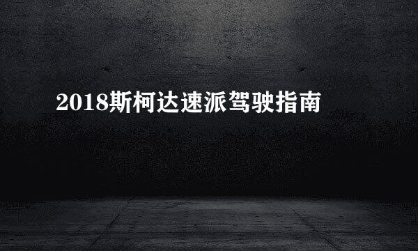 2018斯柯达速派驾驶指南