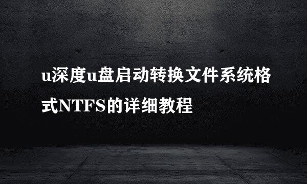 u深度u盘启动转换文件系统格式NTFS的详细教程