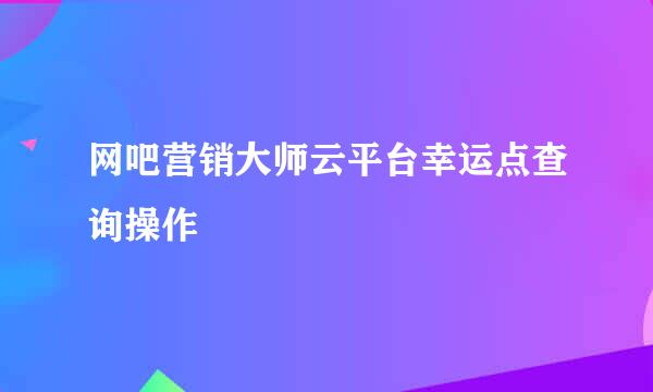网吧营销大师云平台幸运点查询操作