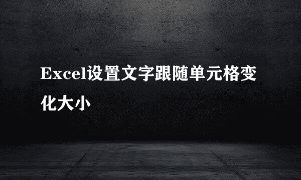 Excel设置文字跟随单元格变化大小