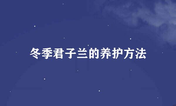 冬季君子兰的养护方法