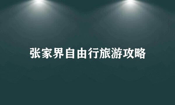 张家界自由行旅游攻略