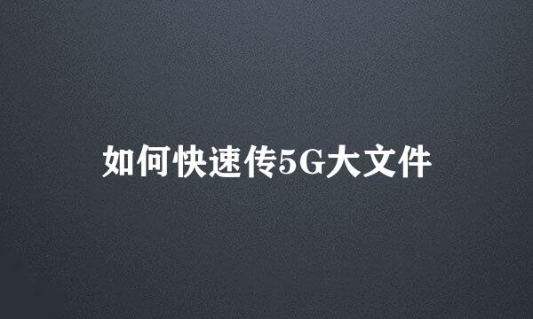 如何快速传5G大文件