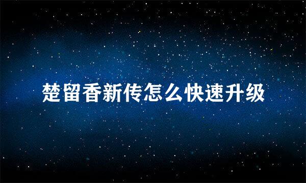楚留香新传怎么快速升级