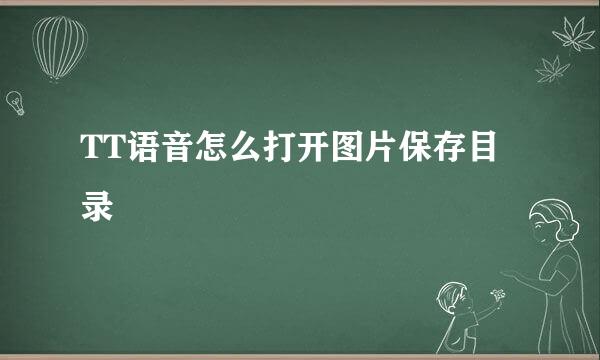 TT语音怎么打开图片保存目录