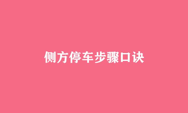 侧方停车步骤口诀