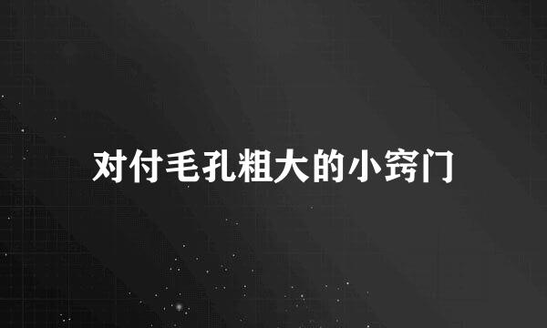 对付毛孔粗大的小窍门