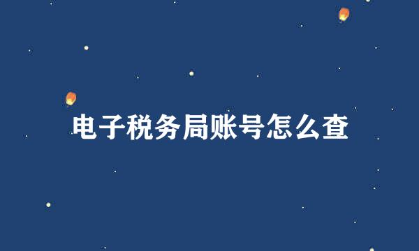 电子税务局账号怎么查