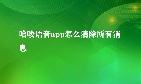 哈喽语音app怎么清除所有消息