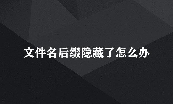 文件名后缀隐藏了怎么办