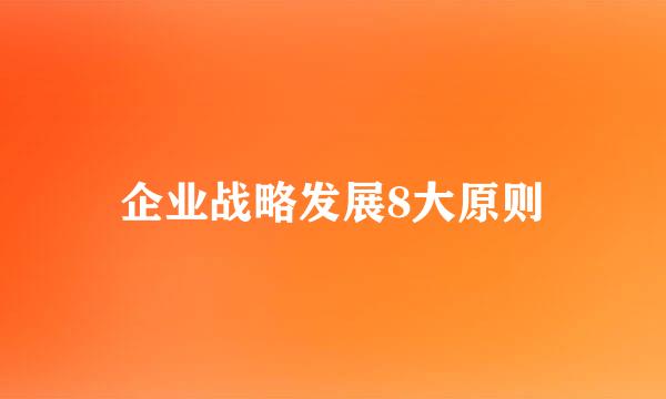 企业战略发展8大原则