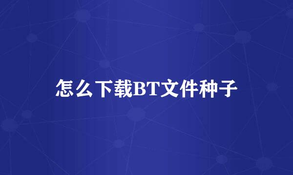 怎么下载BT文件种子