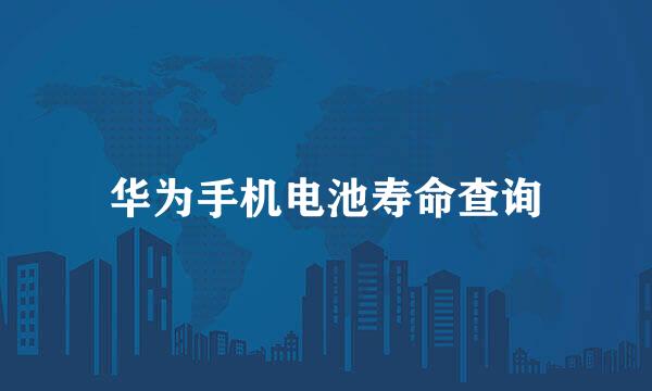 华为手机电池寿命查询