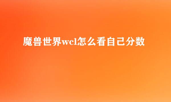 魔兽世界wcl怎么看自己分数