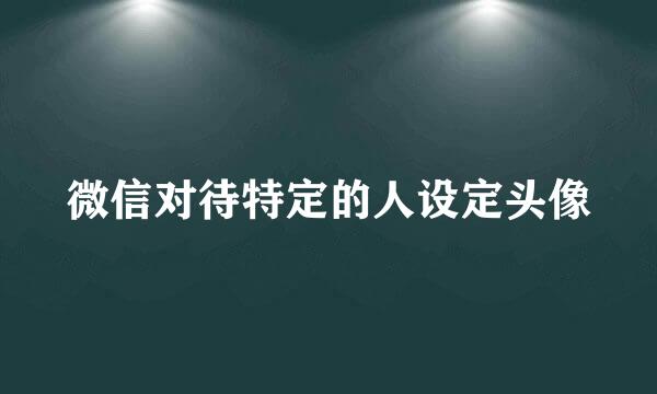 微信对待特定的人设定头像