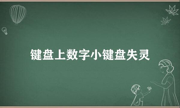 键盘上数字小键盘失灵