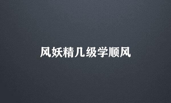 风妖精几级学顺风