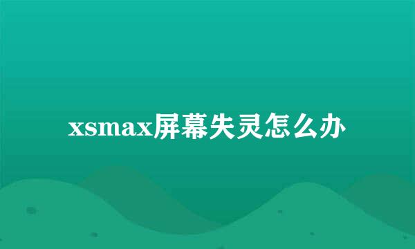 xsmax屏幕失灵怎么办