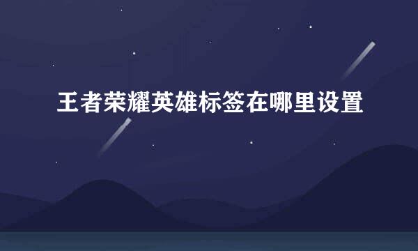 王者荣耀英雄标签在哪里设置