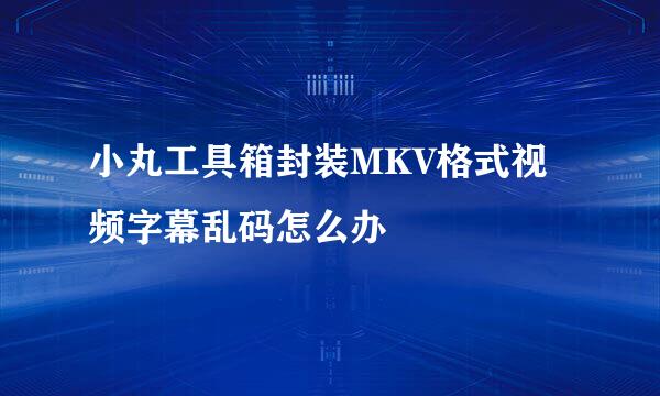 小丸工具箱封装MKV格式视频字幕乱码怎么办