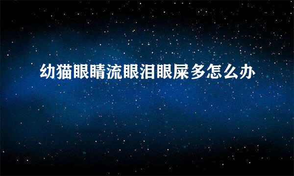幼猫眼睛流眼泪眼屎多怎么办