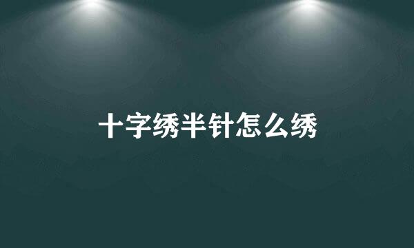 十字绣半针怎么绣