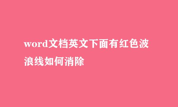 word文档英文下面有红色波浪线如何消除