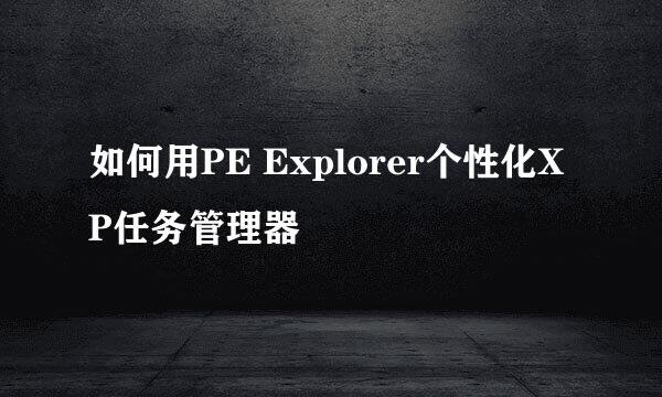如何用PE Explorer个性化XP任务管理器