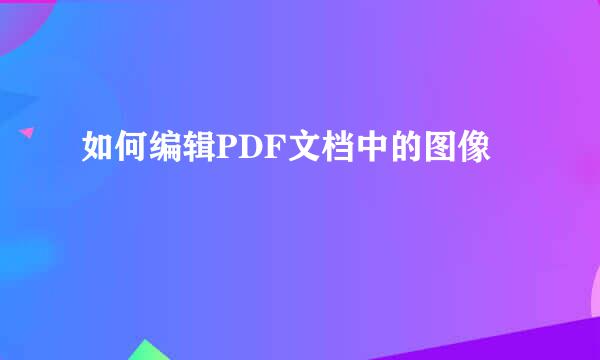 如何编辑PDF文档中的图像