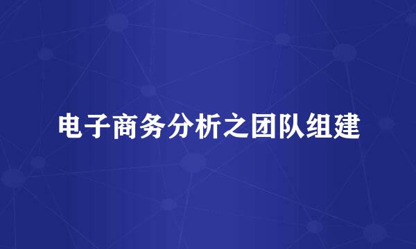 电子商务分析之团队组建