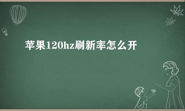 苹果120hz刷新率怎么开