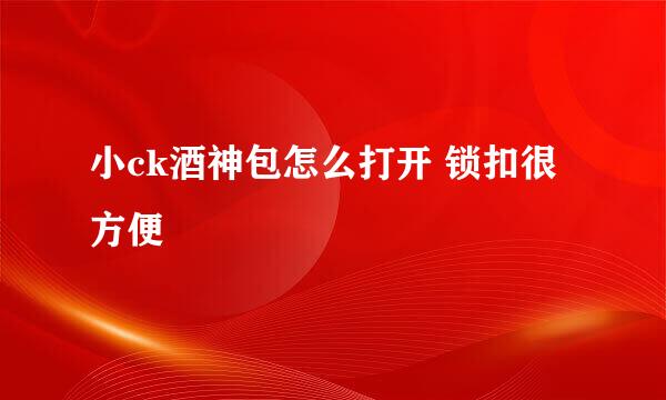 小ck酒神包怎么打开 锁扣很方便