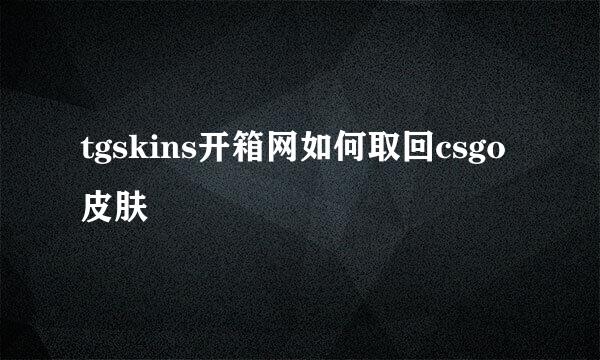 tgskins开箱网如何取回csgo皮肤