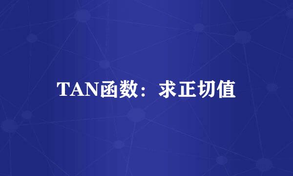 TAN函数：求正切值