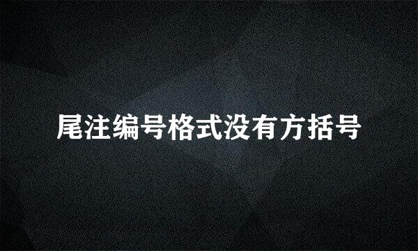 尾注编号格式没有方括号