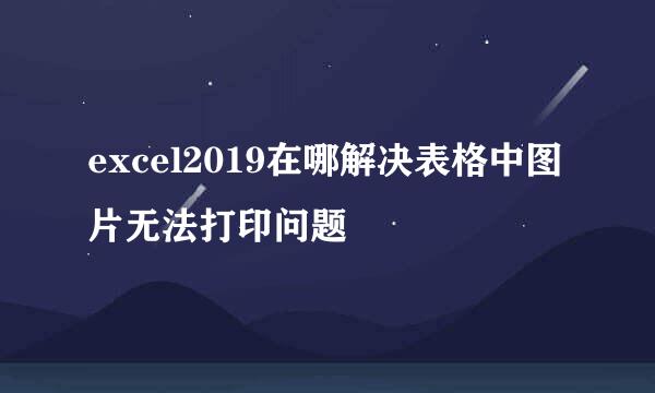 excel2019在哪解决表格中图片无法打印问题