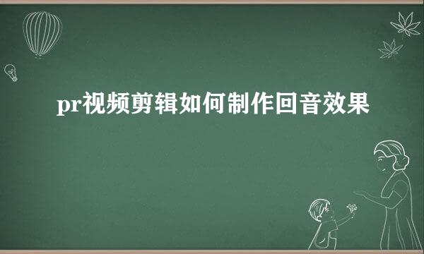pr视频剪辑如何制作回音效果