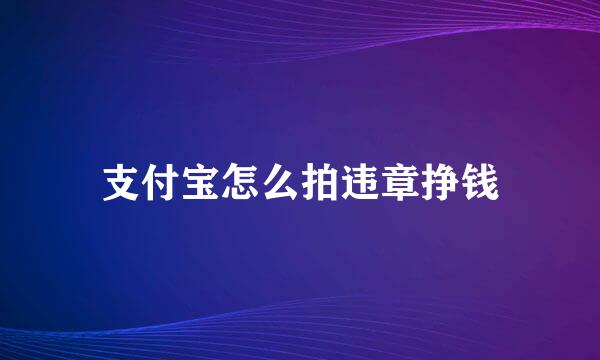 支付宝怎么拍违章挣钱