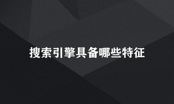 搜索引擎具备哪些特征