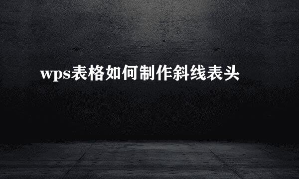 wps表格如何制作斜线表头