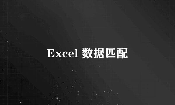 Excel 数据匹配