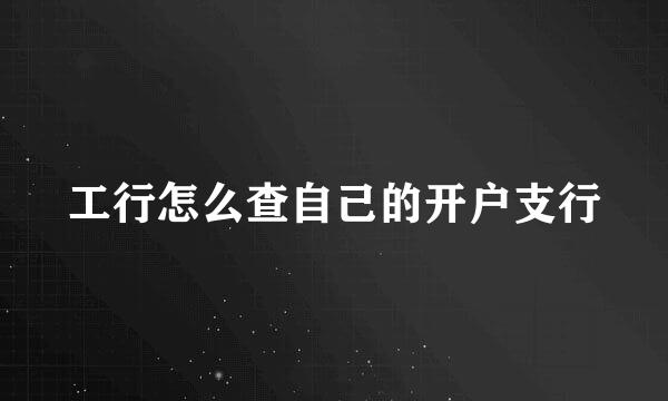 工行怎么查自己的开户支行