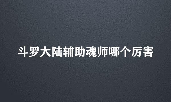 斗罗大陆辅助魂师哪个厉害