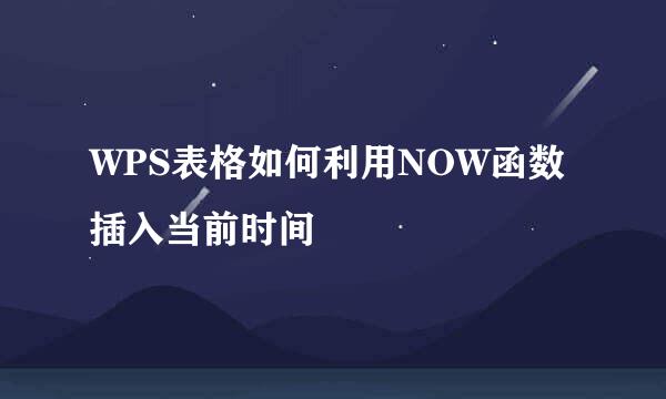 WPS表格如何利用NOW函数插入当前时间