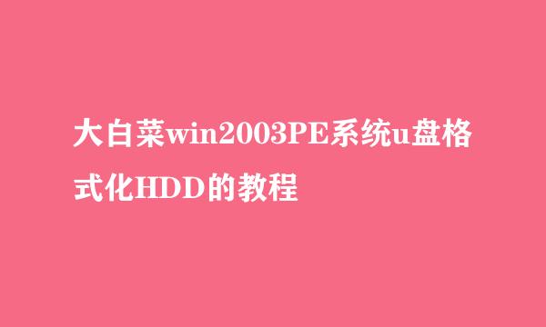 大白菜win2003PE系统u盘格式化HDD的教程
