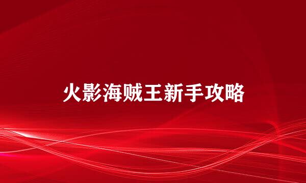 火影海贼王新手攻略